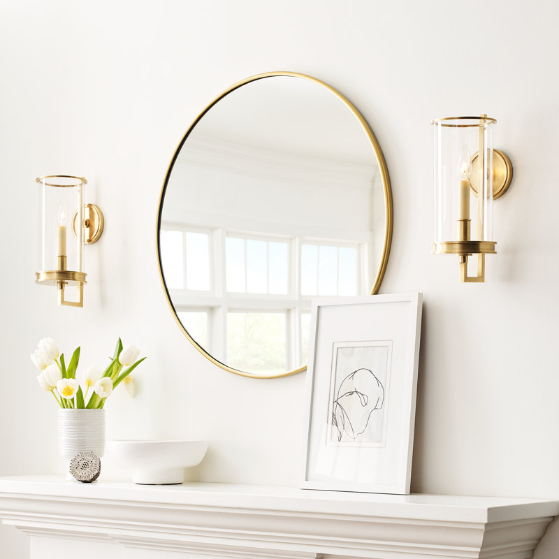 Chapman & Myers Layton 10" Sconce, Black, Polished Nickel