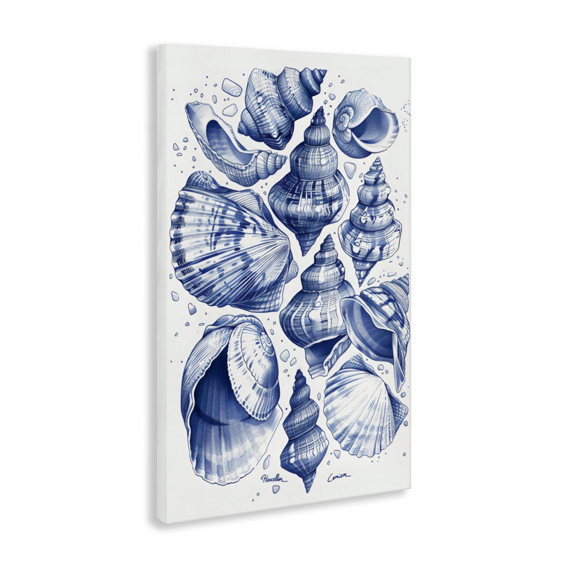 Toile de la collection Aquatic Conch, design par LSR Design Studio, H 45 po x l 30 po