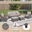 Canapé d'extérieur en osier de 69,7 po de largeur, canapé à assise profonde avec coussins pour la véranda, beige-239522776