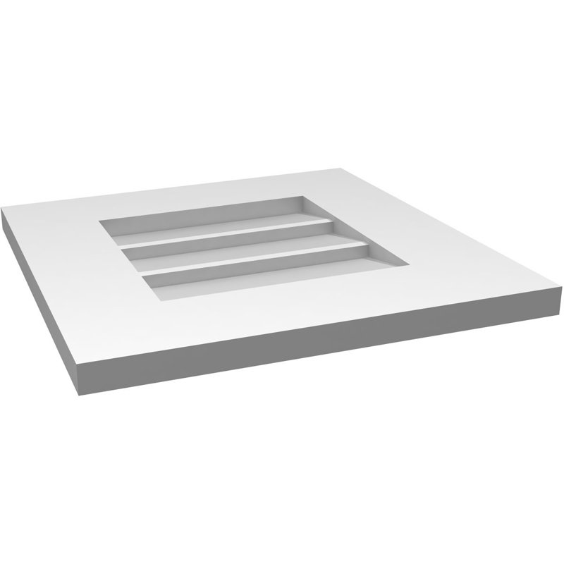 Vent à pignon rectangulaire en uréthane non-fonctionnel, H 16 po x l 16 po x P 1 po