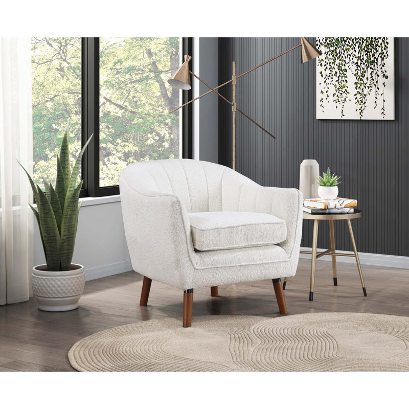 Fauteuil d'appoint de style moderne Mid-Century, Blanc