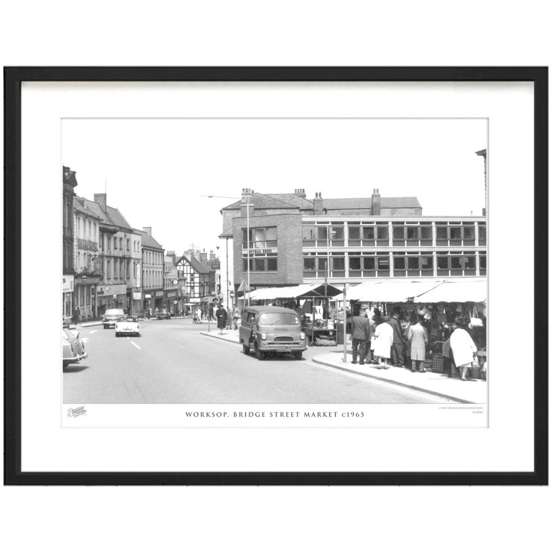 Worksop, Bridge Street Market C1965 by Francis Frith - Single Picture Frame Print, 40cm H x 50cm W x 2.3cm D