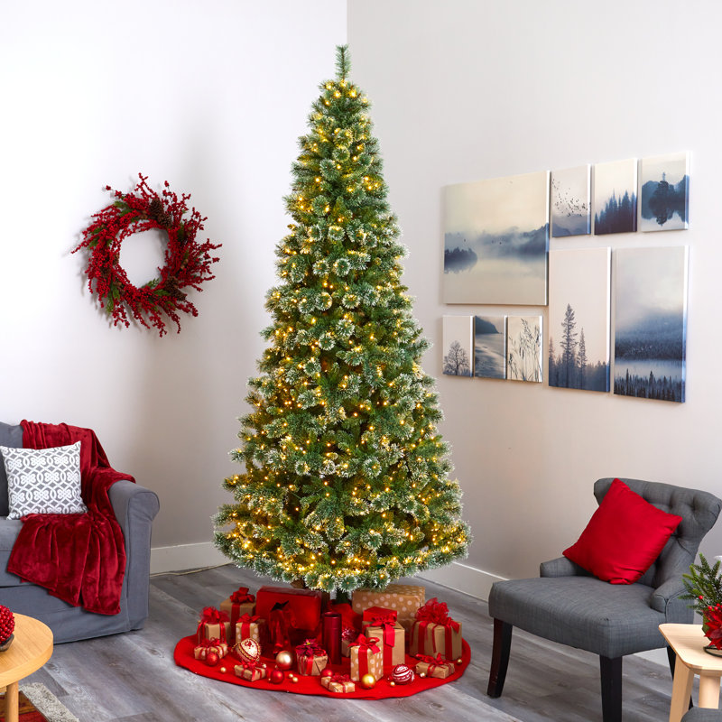 Lighted Artificial Christmas Tree, 9' H
