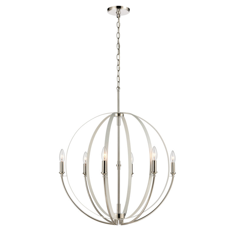 Rotunde 18'' Wide 4-Light Chandelier - Matte White, 25" H x 18" W x 18" D, White, 4 Lights