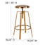 Industrial Style Barstool with Swivel Lift Adjustable Height Seat-613698351