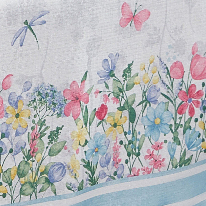 Nappe à double bordure printemps et été Floral, Rectangle 60 po x 120 po