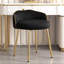 Fauteuil de coiffeuse pivotant à 360 ° avec tabouret d'appoint à dossier bas pour salle de bain et salon, velours, noir-483809700