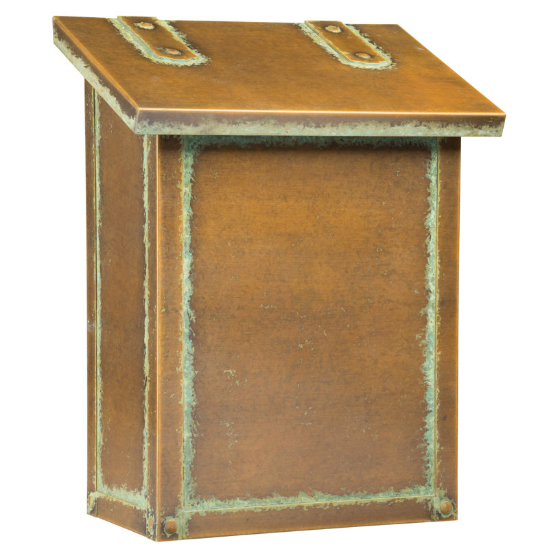 Classic Brass Wall Mounted Mailbox, New Verde