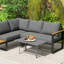 Outsunny Metal Garden Coffee Table Rectangular 91.5 x 55 x 45cm Dark Grey