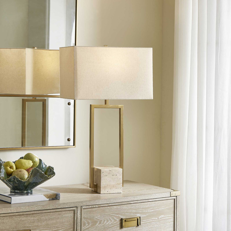 Uttermost Warrick Modern Travertine Table Lamp