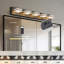 Luminaire de salle de bain moderne à DEL 34 po à 5 lumières, fer noir et acrylique à intensité variable pour miroir