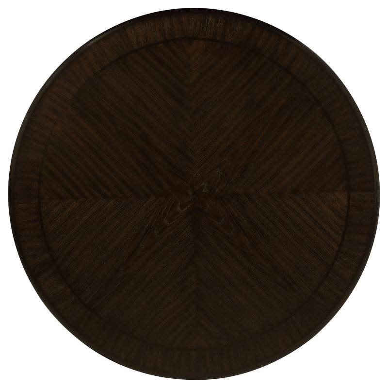 Ensemble de table de salle à manger 5 pièces Tipa, plateau rond en bois brun foncé, base de rangement