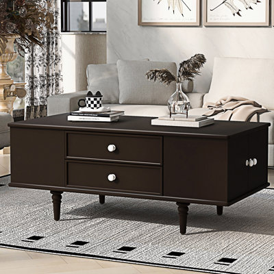 Rectangle Wood Coffee Table With Storage