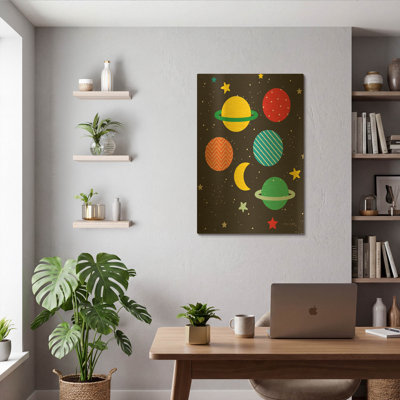 «Outer Space» par Ann Kelle, art mural en métal doré, 12 po x 16 po