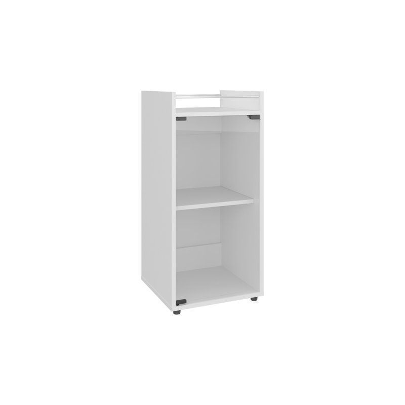 Armoire de bar Theba, deux portes, tablette ouverte et conception compacte, rangement de bar moderne, blanc, Blanc