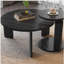 Ensemble de 2 tables basses gigognes rondes en bois de 32,68 pouces et 83 cm de diamètre avec 2 tables de bout, plateau en placage de chêne noir résistant à l'eau et ensemble de tables d'appoint en polyuréthane résistant à l'usure pour le salon, la salle d'étude-751323079
