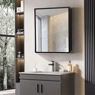 Armoire à pharmacie murale ou miroir encastrable 20 po x 26 po pour salle de bain ou salon