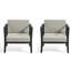 Chaise longue d'extérieur en bois de teck avec coussin et accoudoirs Junco-897636980-897636978