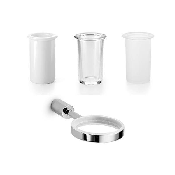 Picola Toothbrush Holder, Frosted Glass
