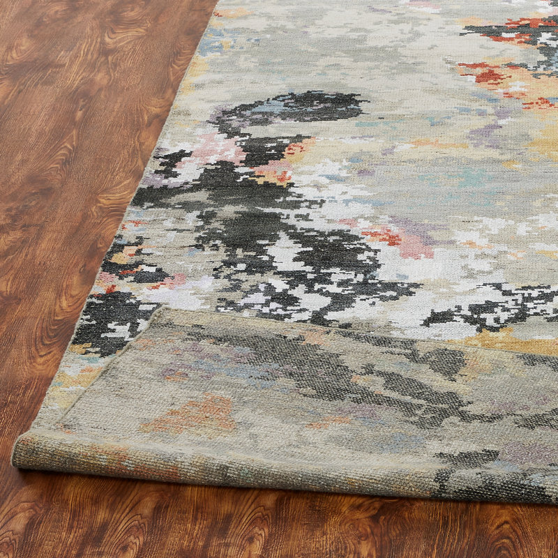 Aurora Drift Hand Knotted Abstract Area Rug, Rectangle 12' x 15'