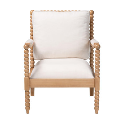 Gracie Bobbin Wood Armchair with Padded Armrests