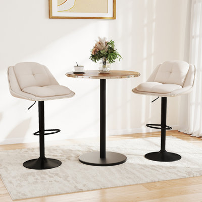 Upholstered Adjustable Height Bar Stool
