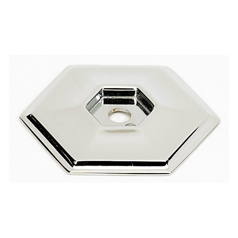 Nicole Metal Knob Backplate, Polished Nickel