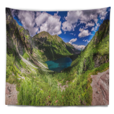 Montagnes tatras vertes et la tapisserie du lac Landscape