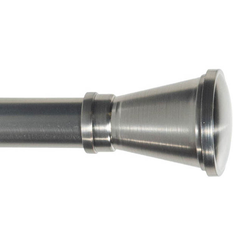 Tringle à rideaux simple 1,125 po Kailey, Argent, H 3,5 po x l 96 po x P 5,25 po