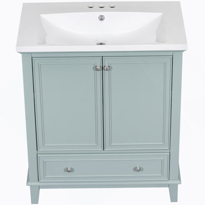 Meuble-lavabo multifonctionnel avec portes et tiroir 30 po