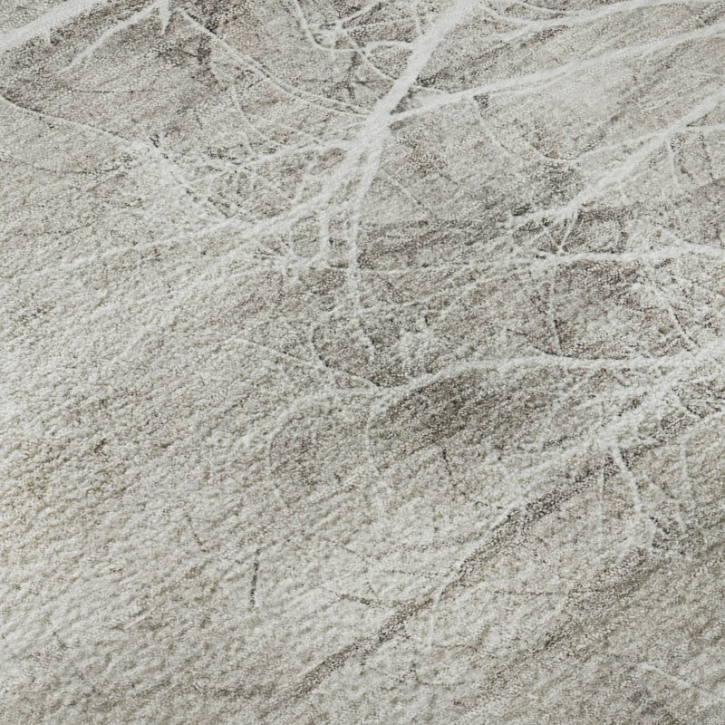 Premium Machine Washable Mayfield AMF2083 Floral Rug, Silver, 9' x 12'