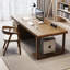 Bureau de direction rectangulaire en bois massif avec tiroirs Walnut-1233688261