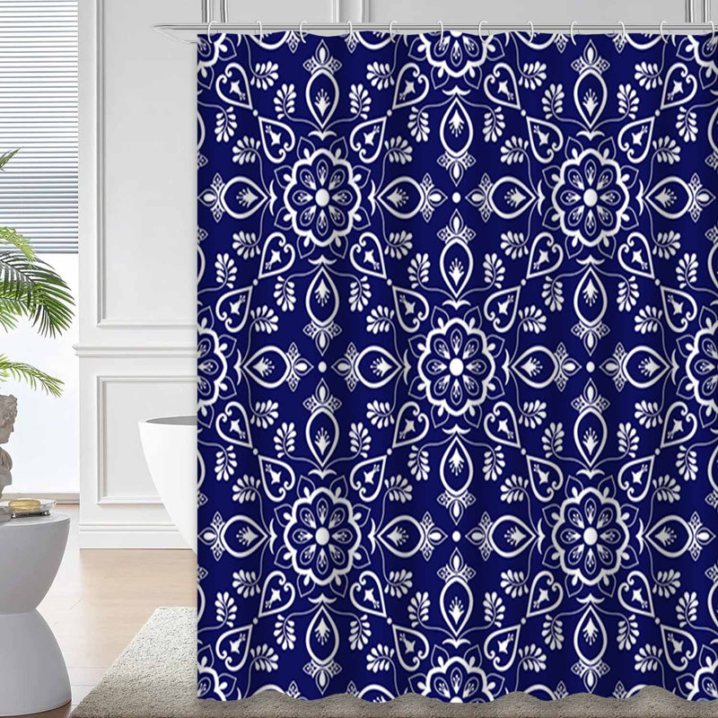 Rideau de douche italien avec 12 crochets, L 72 po x l 78 po