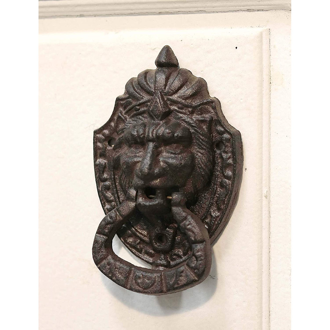 Royal Venetian Lion Head Decorative Door Knocker Bungalow Rose