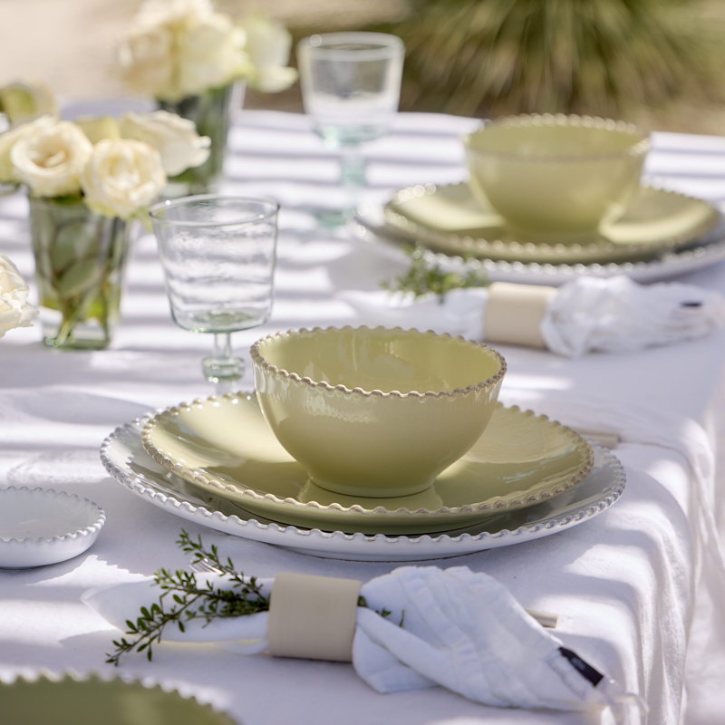 Pearl Handmade Stoneware Cereal Bowl, Lilly Green