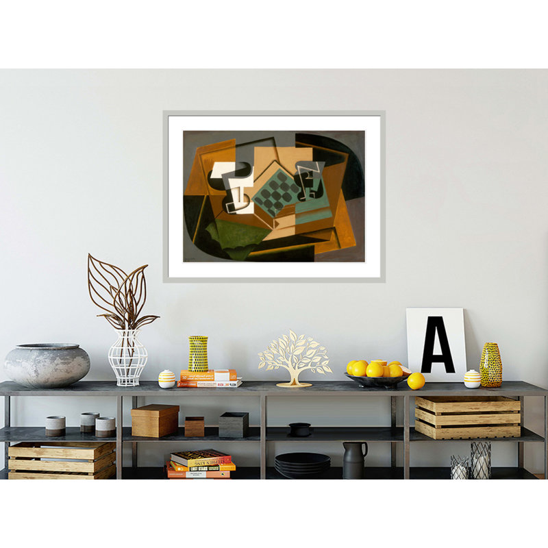 «Chessboard Glass and vaisselle» par Juan Gris - impression giclée encadrée, H 32,08 po x l 41,5 po