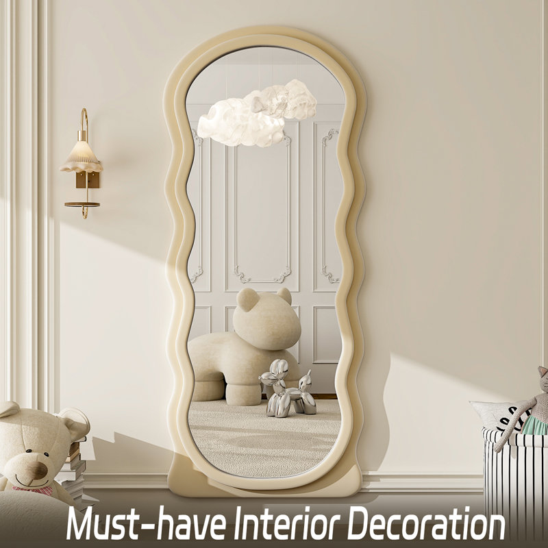 Deakyn Flat Floor Mirror, Cream