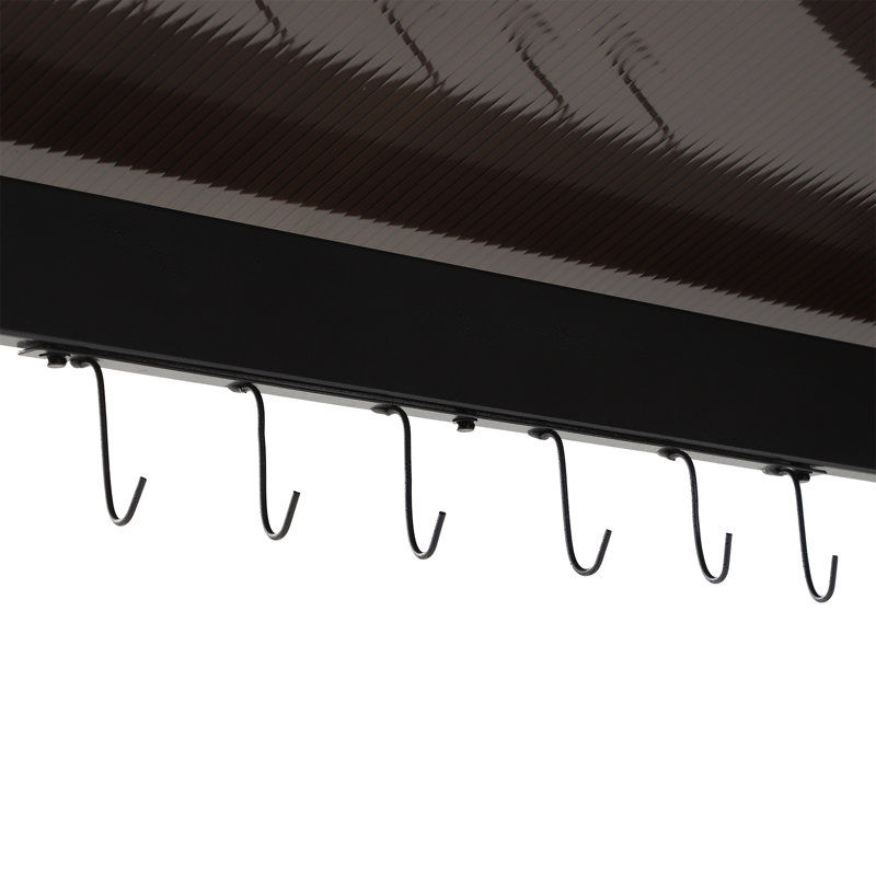 Outsunny 9' x 5' Black Hardtop BBQ Grill Gazebo
