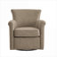 Fauteuil d'appoint pivotant en similicuir beige doux, siège transitionnel pour le salon et le bureau