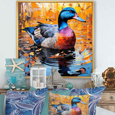 «Duck Morning Quack Lake II», art mural canard