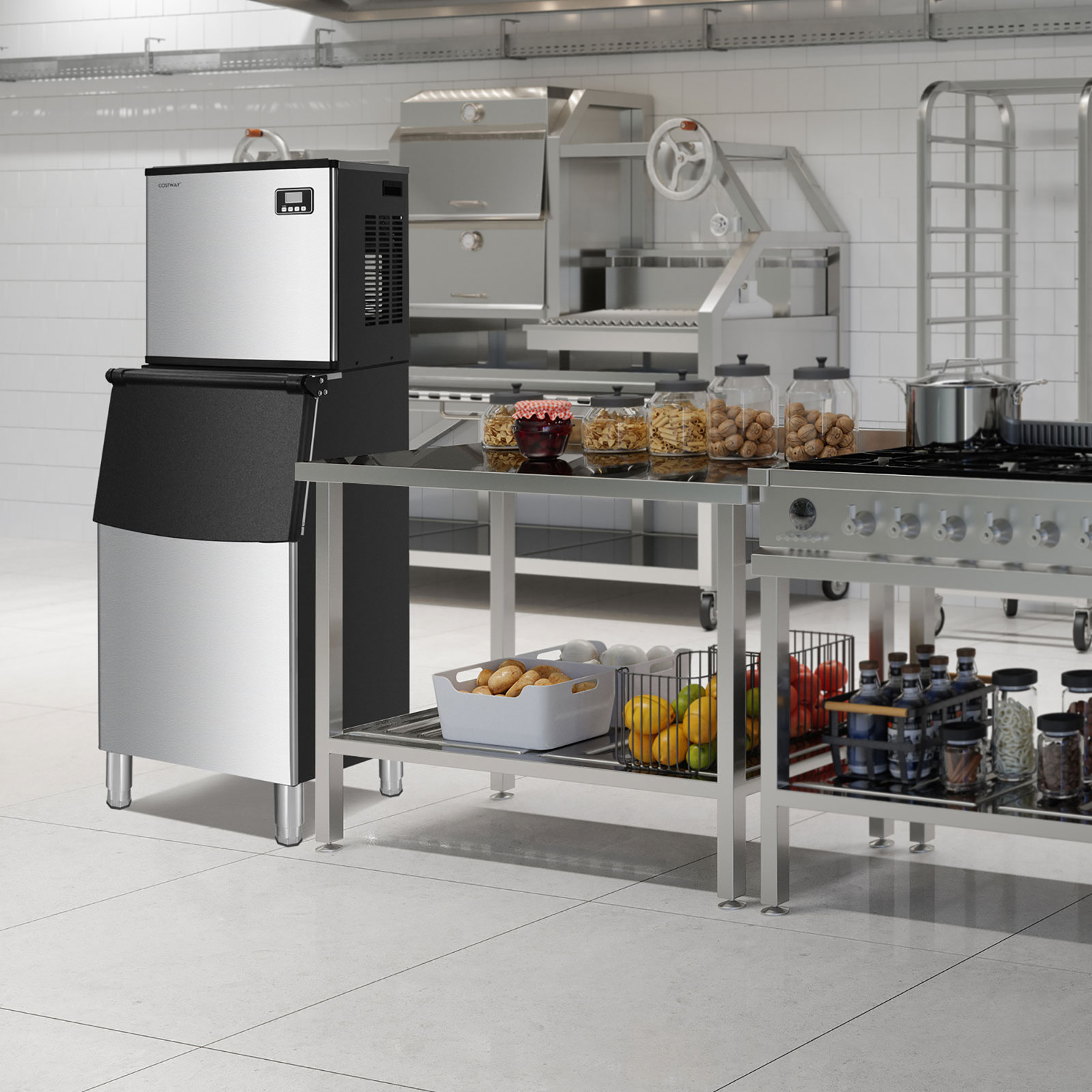 Costway 353 Lb. Daily Production Cube Ice Freestanding Ice Maker — FIN-0016825 | Fridge.com