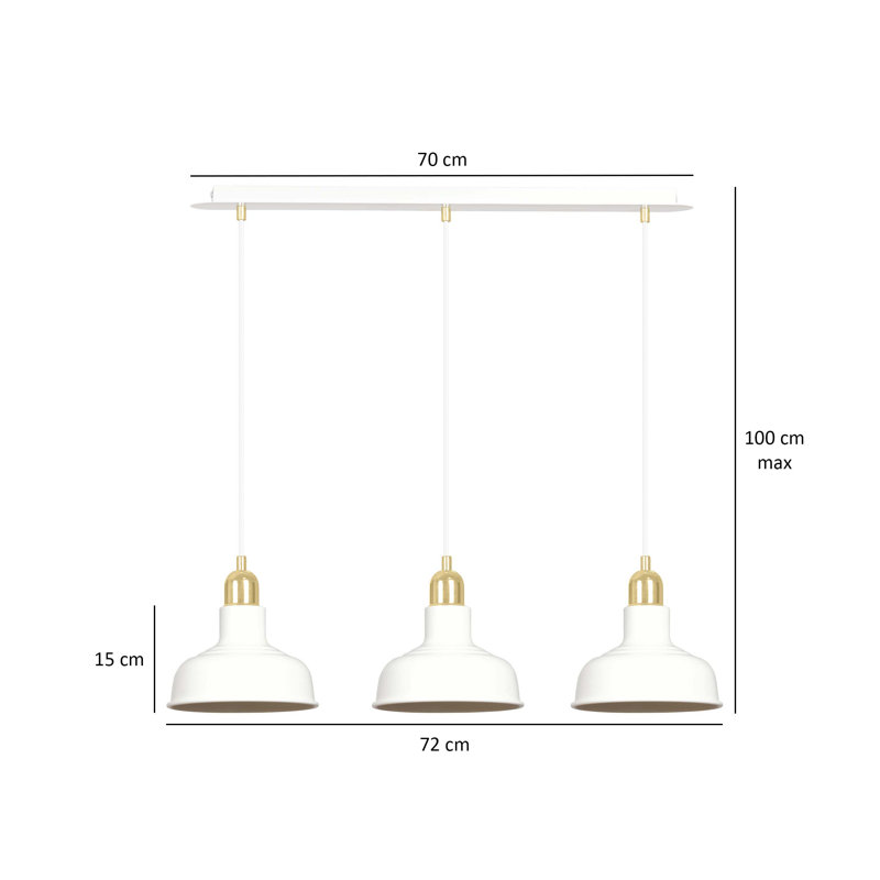 Greig 3 - Light Kitchen Island Pendant, White