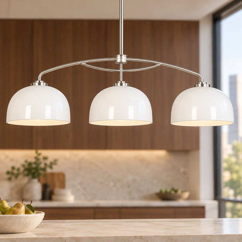 Lustre linéaire moderne en argent 3 lumières