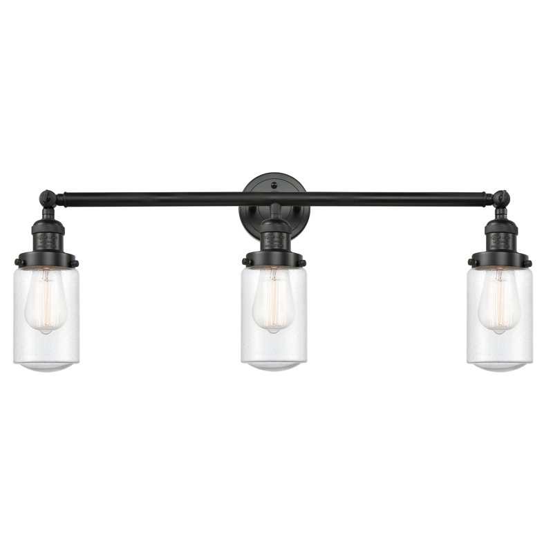 Éclairage pour salle de bain 3 lumières Saroyan, Grainé, Noir mat, Ampoule non incluse