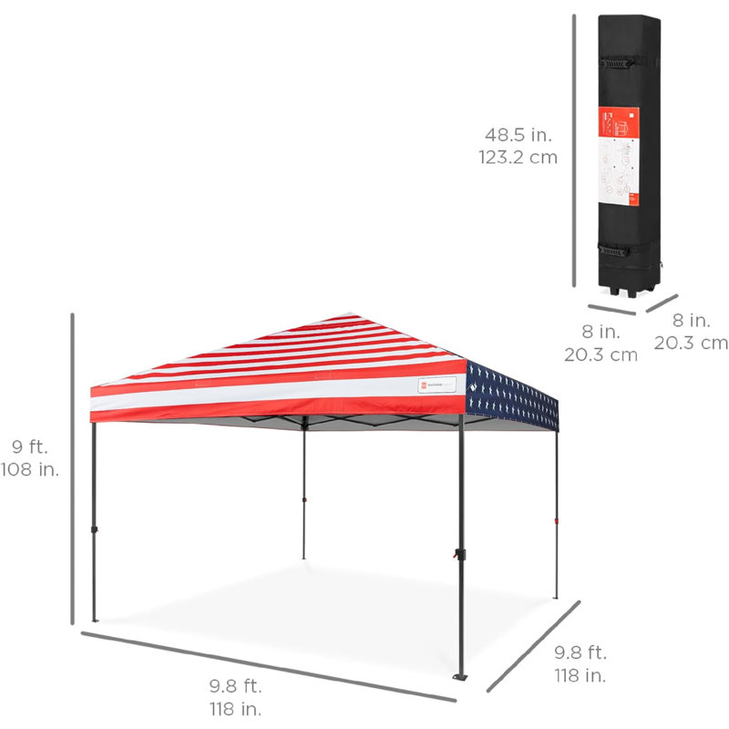 American Flag 10x10ft Easy Setup Pop Up Canopy Tent