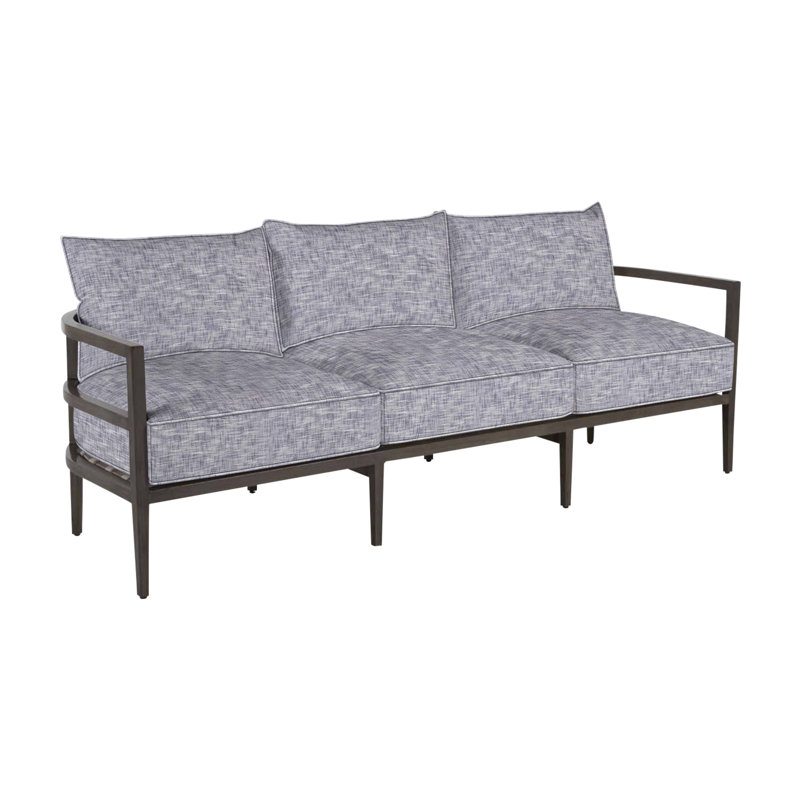 Santa Barbara Aluminum Sofa - Slate Gray, Welt, Canvas Sand, Standard Plus
