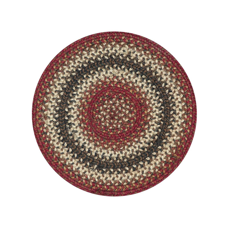 Ensemble de 6 napperons réversibles tressés en jute style campagnard (ensemble de 6), Rouge / vert / crème
