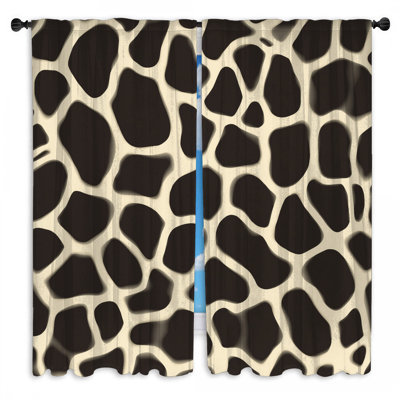 Rideaux de fenêtre à motif de peau de girafe avec imprimé animal obscurcissant - 2 panneaux