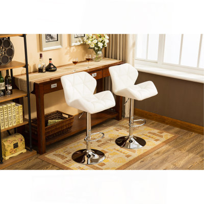 Glasgow Contemporary Tufted Adjustable Height Hidraulic Bar Stools, Set Of 2 by Mercer41
