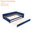 Lit de jour rembourré en bois robuste avec lit gigogne, conception de grille de diamant moderne pour chambre à coucher et chambre d'amis-1902337801